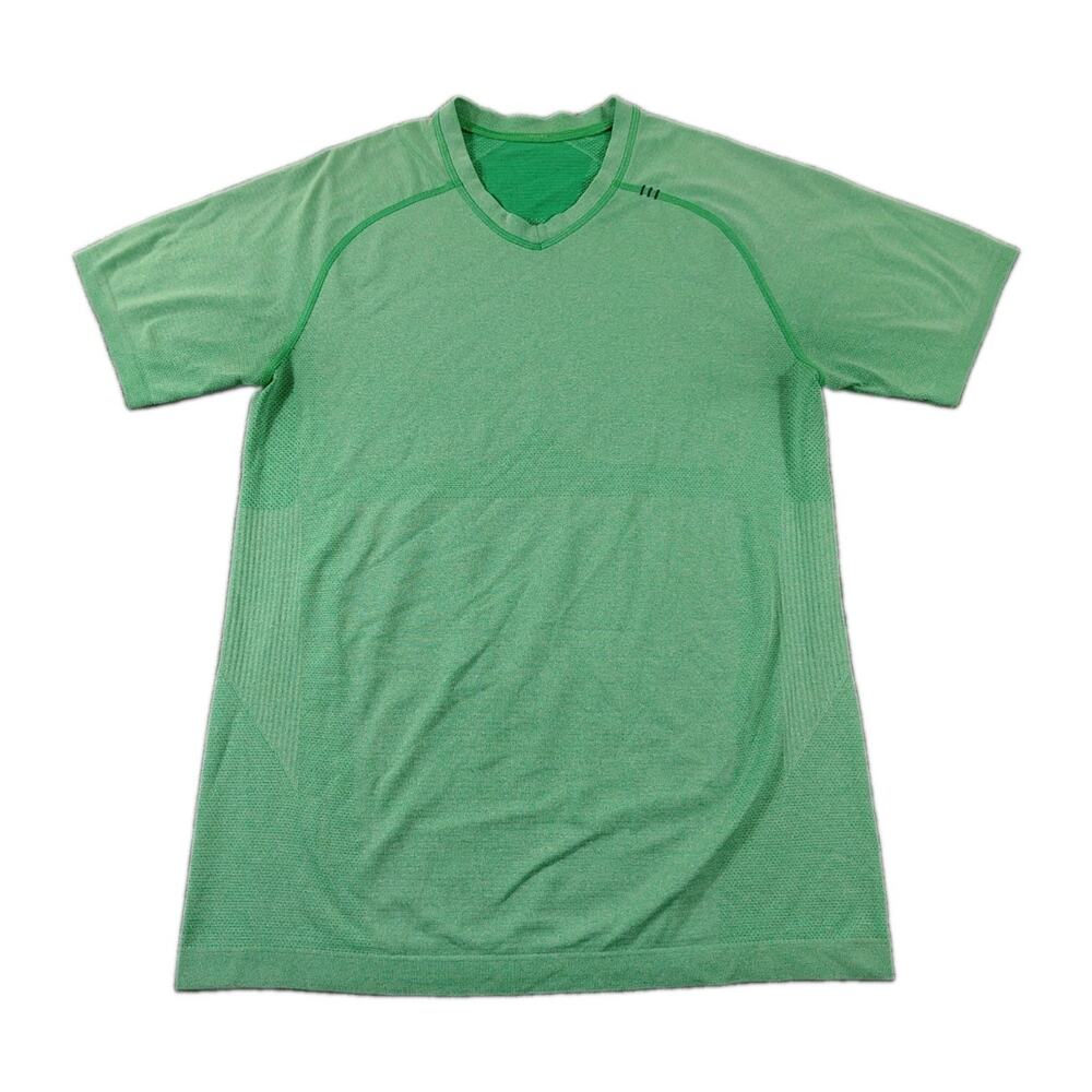 Lululemon Metal Vent Tech 2.0 V-Neck SS Shirt Men's S Mint Green Stretch Gym GUC
